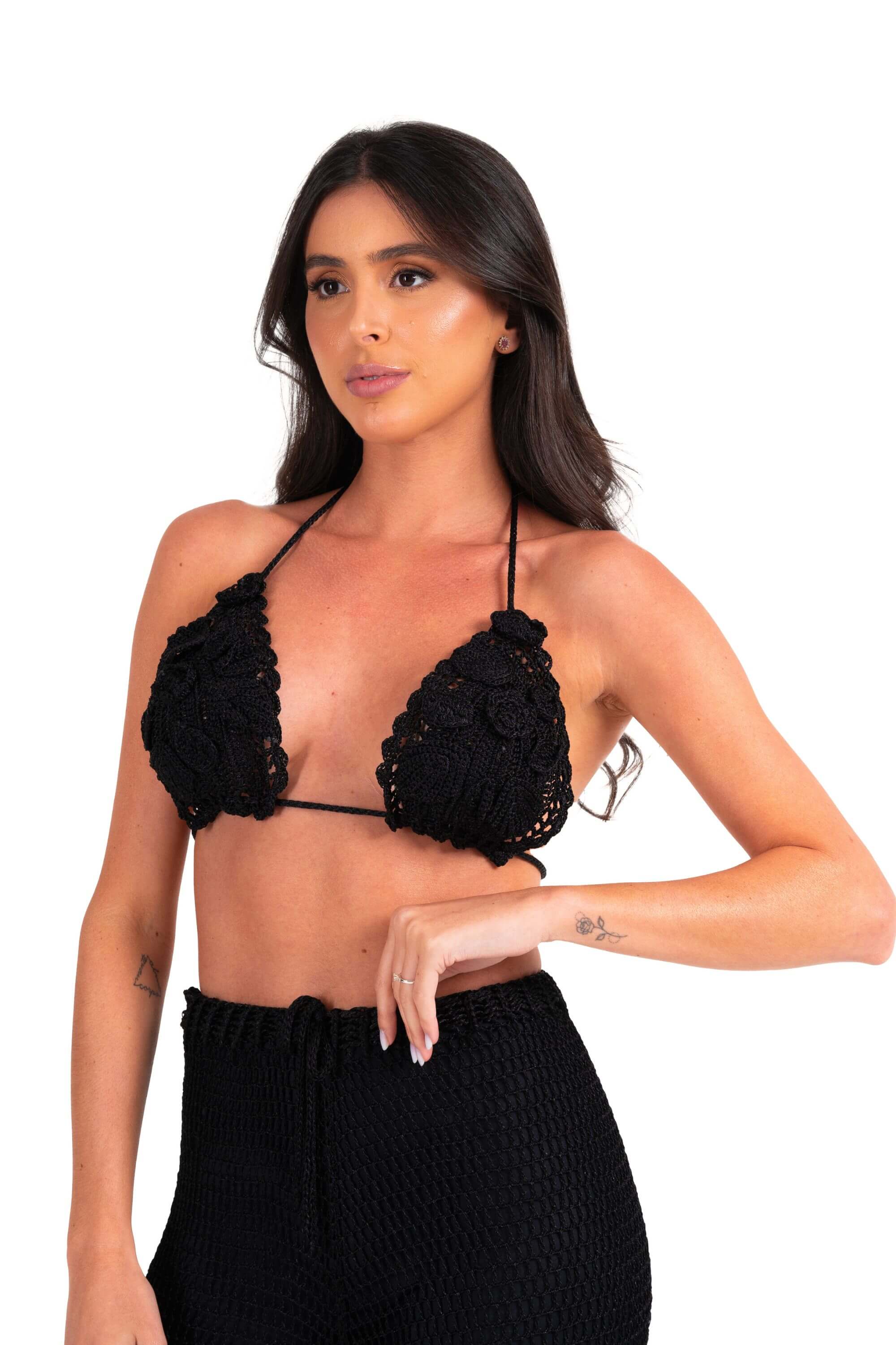 Crochet - Alika Black Top - Silk Yarn