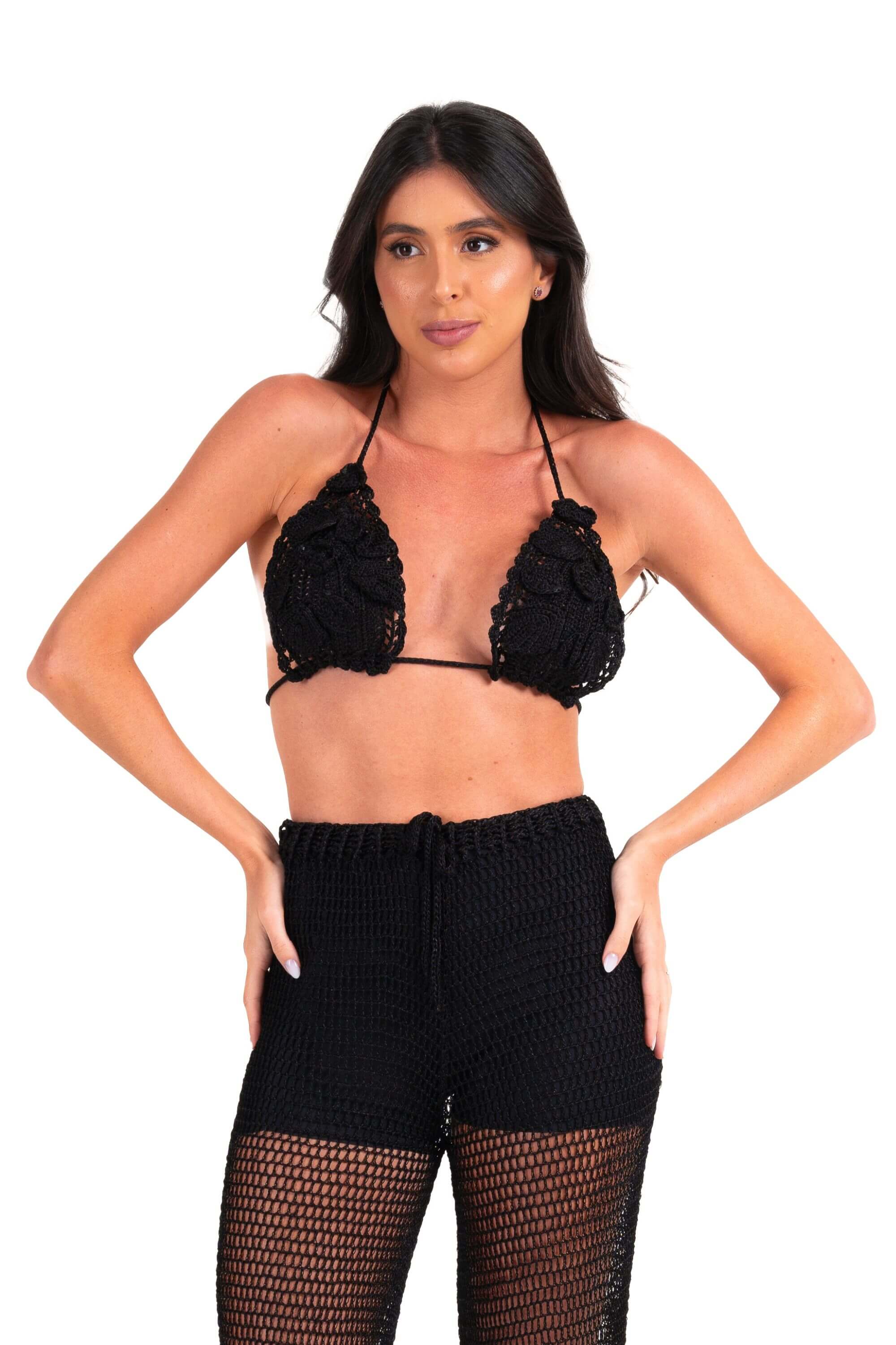 Crochet - Alika Black Top - Silk Yarn