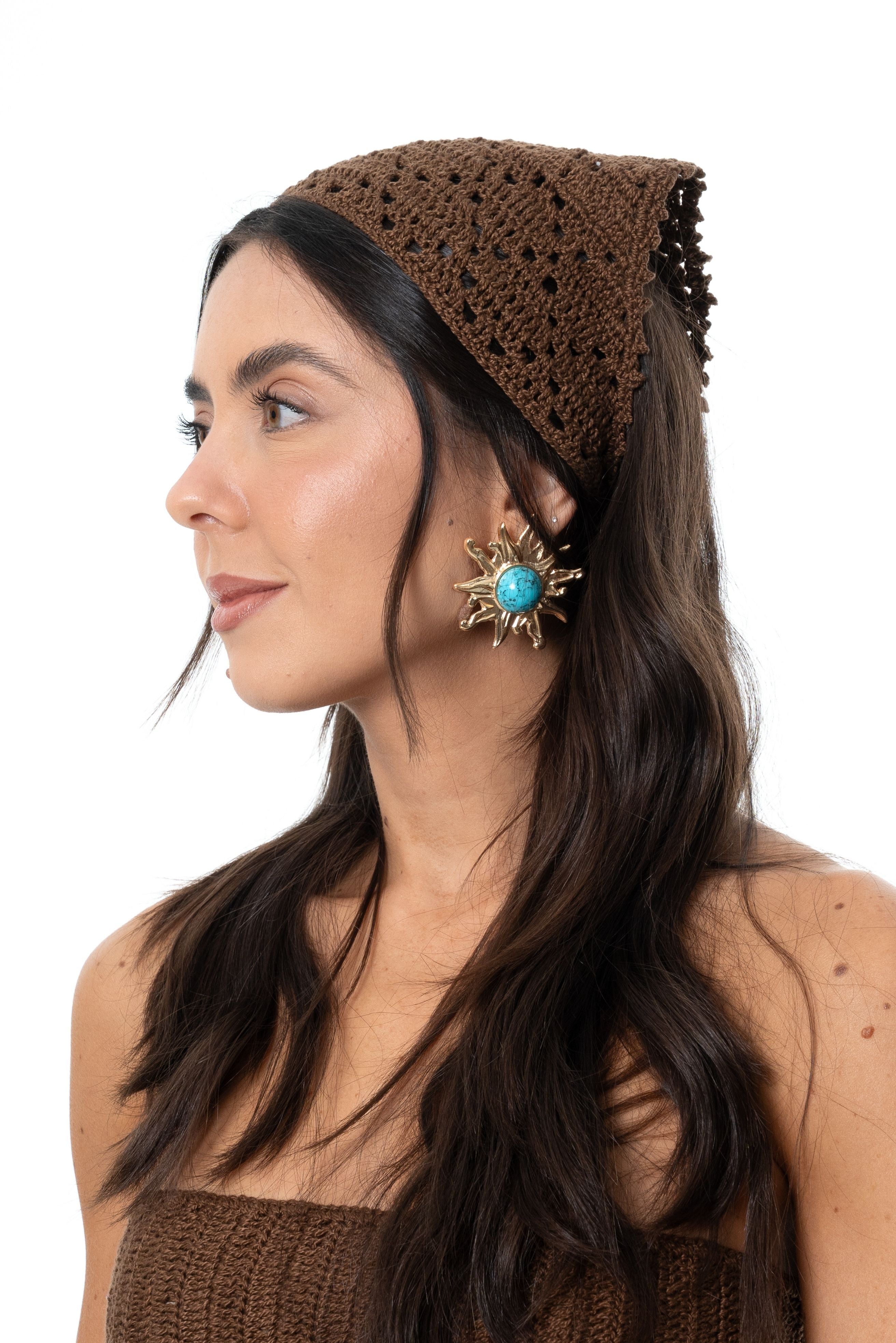 Crochê - Bandana - Marrom