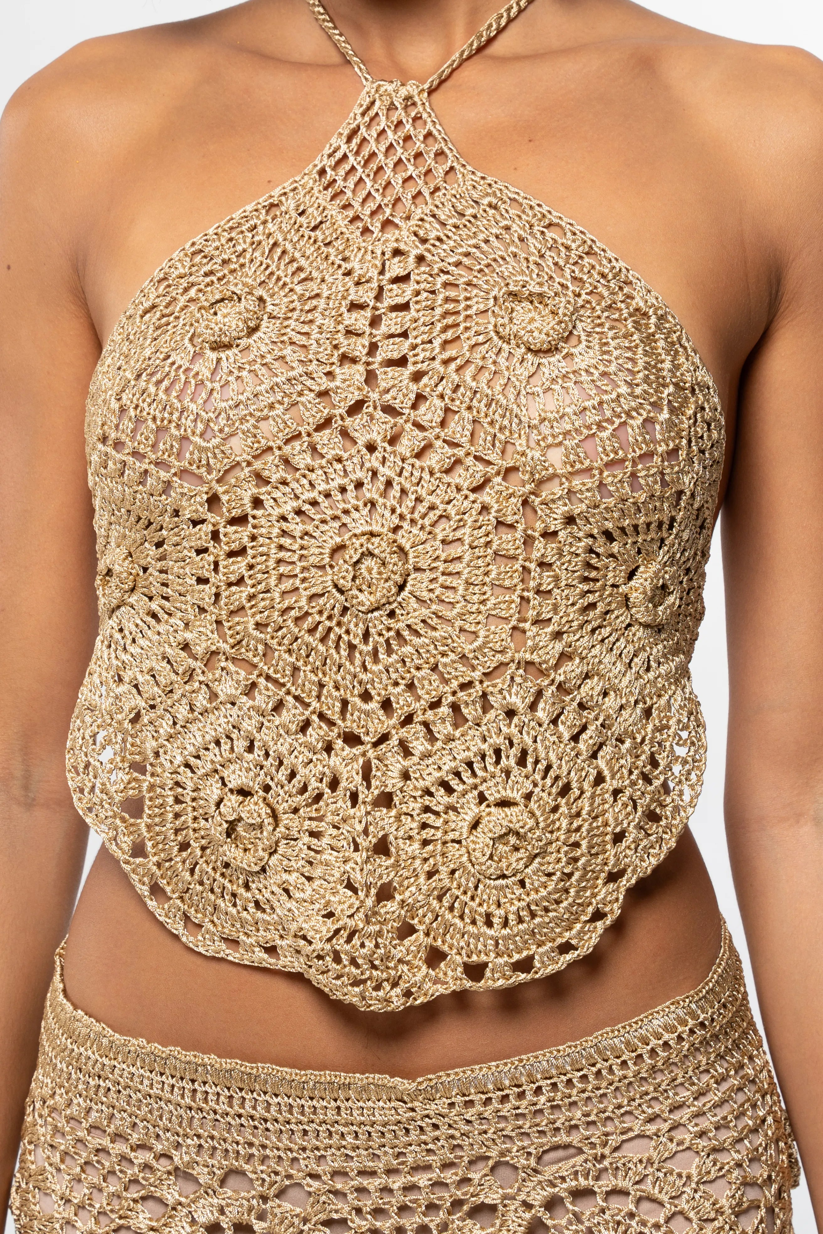 Crochê – Cropped Paradiso – Linha de Seda - Dourado