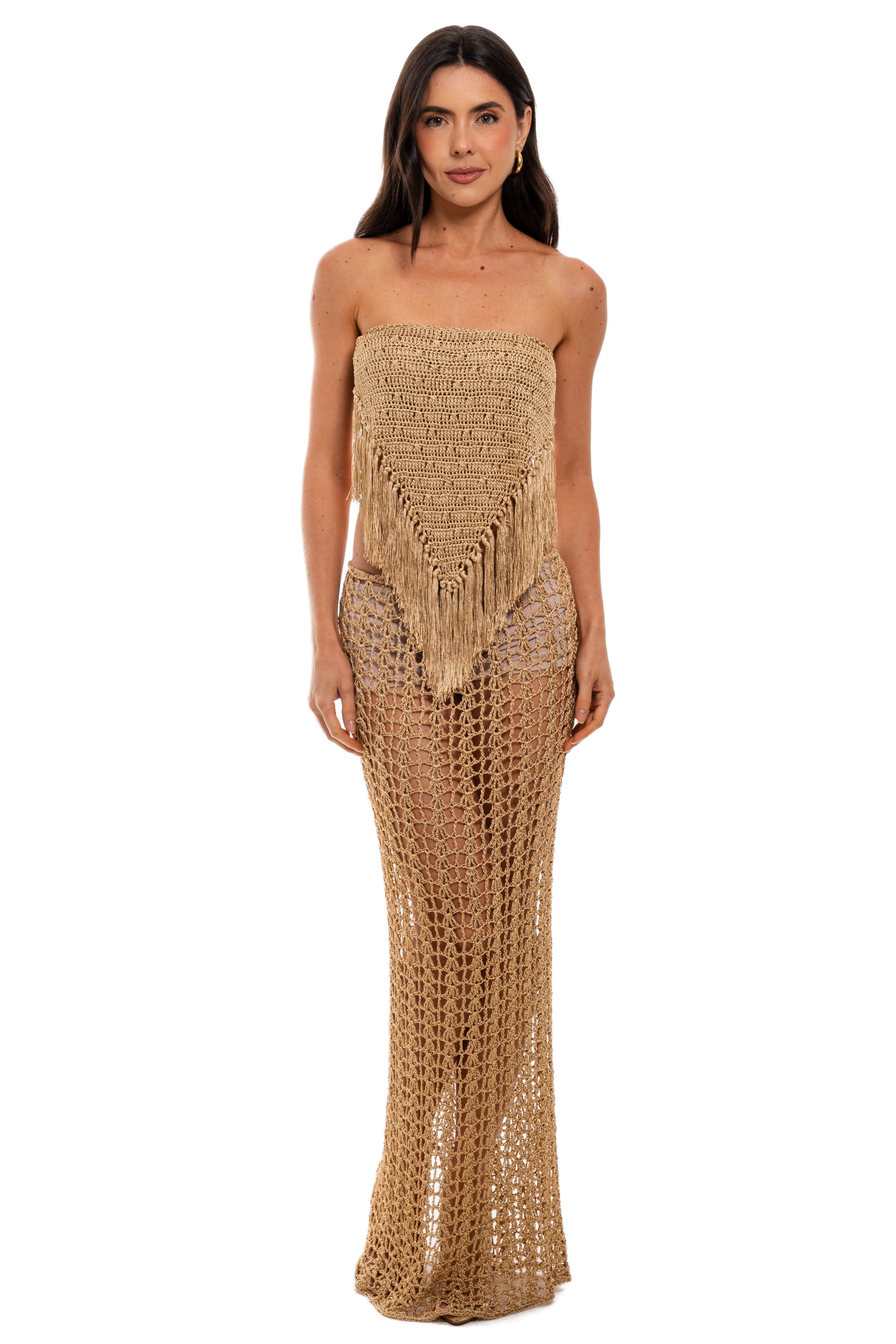 Crochet - Sanca Long Skirt - Gold