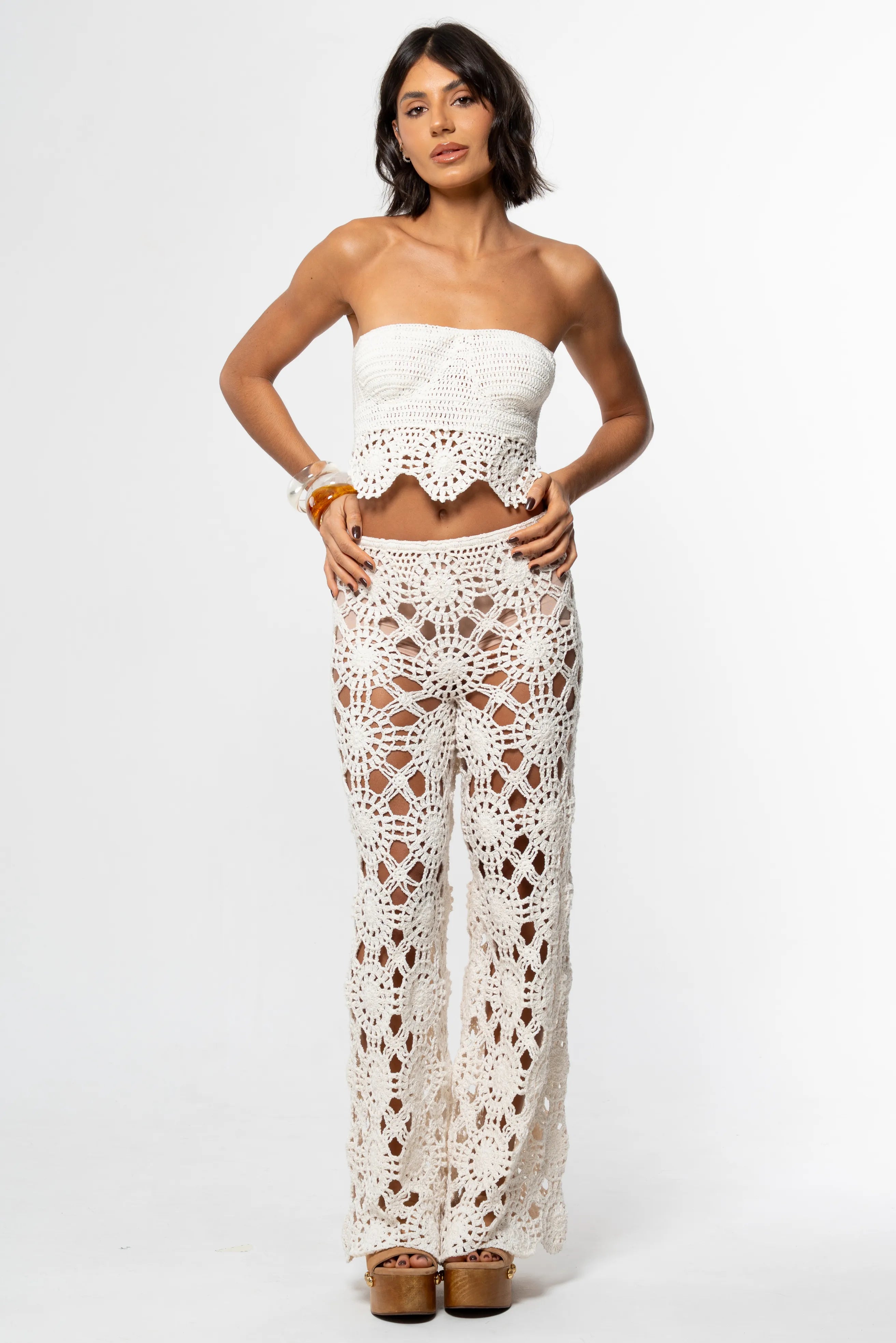 Crochê – Calça Puglia – Off White