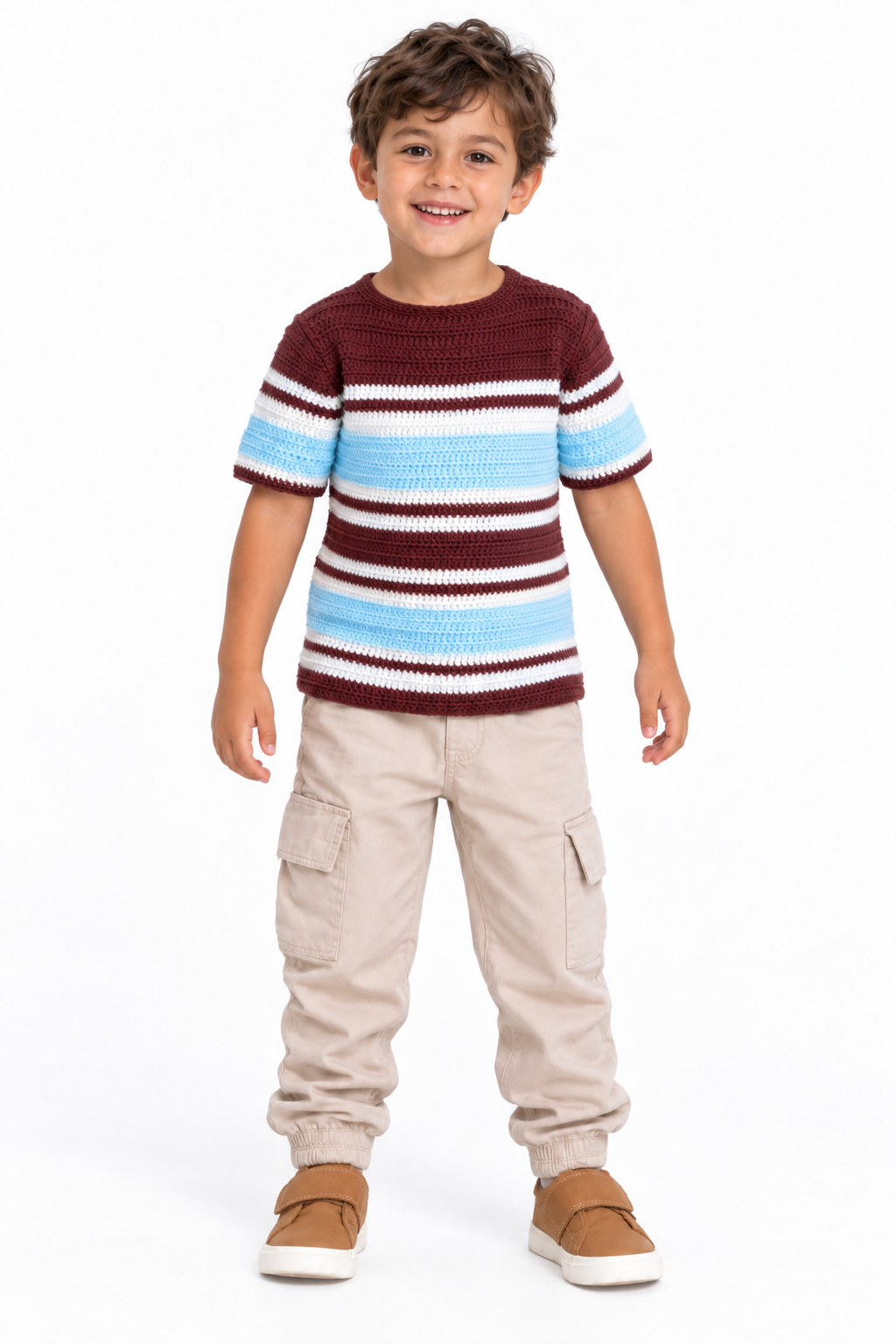 Crochê – Camisa Stripes - infantil